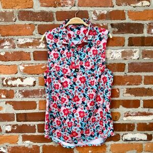 Bad Birdie Sleeveless Floral Golf Polo XL
